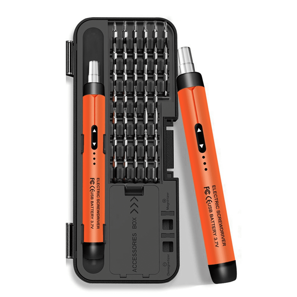 Electric Screwdriver Set  Power Tool Kit Rechargeable Wireless Mini Small Bits for Mobile Cell Computer Orange