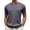 #0221-Gray, variant on Qiyinn Men's Fashion Casual Solid Color Breathable Knit Short Sleeve Lapel Shirts