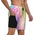 thumbnail image 2 of Logiee Fish Scale Print Men's Swim Trunk,Quick Dry Board Shorts ,Men's Swim Trunks with Compression Liner, Bathing Suits with Pockets-Small, 2 of 6