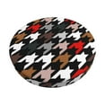 thumbnail image 6 of Uemuo Houndstooth Green Red Pattern Round Bar Stool Seat Covers Washable Stool Cushion Slipcover Elastic Bar Chair Covers-13 inch, 6 of 7