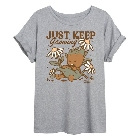 Marvel Guardians of the Galaxy - Groot Keep Growing - Women's Oversized Graphic T-Shirt
