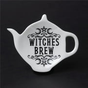 Alchemy Gothic SR4 4.33 in. Crescent Witches Brew Tea Spoon Holder, White
