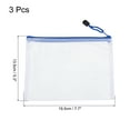 thumbnail image 2 of Uxcell B6 File Document Pockets Bill Pouch Mesh Zipper Bags, White 3 Pack, 2 of 5