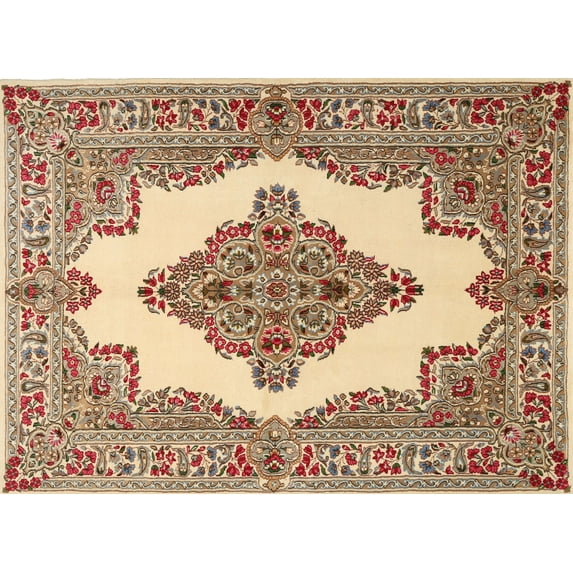 Ahgly Company Indoor Rectangle Traditional Brown Gold Medallion Area Rugs, 2' x 4'