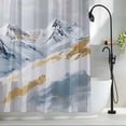 thumbnail image 2 of Grey Mountain Fabric Shower Curtain Gold Modern Art Washable Shower Curtains for Bathroom, Waterproof Bath Curtain with Hooks Home Decor 72x72in, 2 of 8