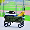 thumbnail image 3 of Collapsible Wagon, Beach Carts with Big Wheels, Heavy Duty Folding Utility Garden Wagon, Portable Grocery Cart, All Terrain Universal Wheels Wagon Cart, Max Capacity150 lbs, JA4059, 3 of 5