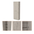 thumbnail image 3 of Newboti Furniture Buxton Rectangle 2-Door Storage Tall Cabinet Light Grey 45728, 3 of 6