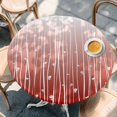 thumbnail image 2 of Retro Flower Round Tablecloth, Fitted Table Cover with Elastic for 36"-44" Round Tables, Geometric Stripes Gradient Tree Leaf Table Cloth Outdoor Indoor Dinning Party Waterproof Tablecloths, 2 of 7
