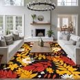 thumbnail image 4 of Spring Flowers Area Rug 6x9 FT, Non Slip Living Room Throw Carpet, Orange Red White Daisy Flower Floral Washable Soft Large Floor Carpet Non-Shedding Rug for Bedroom Dining Room Play Room, 4 of 9