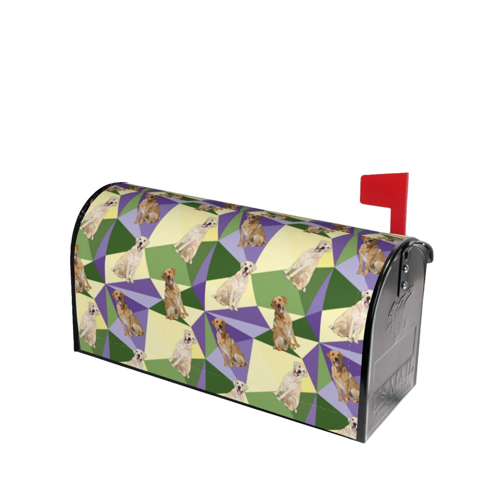 Xecao Labrador Retriever Dog for Mailbox Cover with Magnetic Strips, Waterproof and Sunscreen, Adds a Decorative Touch to Your Garden Yard.