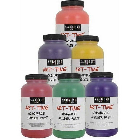 Sargent Art 16 oz Washable Finger Paint Assortment, Pack of 6