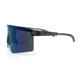thumbnail image 5 of Mens 80s Vibe Color Mirror Rimless Oversized Shield Sport Sunglasses [Slate - Purple Mirror], 5 of 7