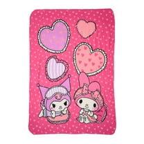 Sanrio Kuromi & My Melody Throw Blanket 45" x 60" Pink Hearts Girls
