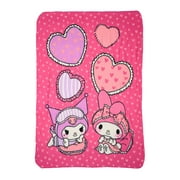 Sanrio Kuromi & My Melody Throw Blanket 45" x 60" Pink Hearts Girls
