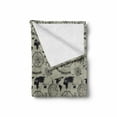 thumbnail image 2 of Travel Soft Flannel Fleece Throw Blanket, Vintage Pattern with Adventure Wording Windrose Globe and Compass, Cozy Plush for Indoor and Outdoor Use, 70" x 90", Dusk and Charcoal Grey, by Ambesonne, 2 of 6
