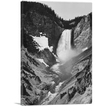 ARTCANVAS Yellowstone Falls - Yellowstone National Park - Wyoming Canvas Art Print by Ansel Adams - Size: 18" x 12" (1.50" Deep)