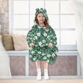thumbnail image 7 of FORMRS Wearable Blanket Hoodie with Sleeves for Kids Cozy Flannel Sweatshirt, Small White Flowers, 7 of 7