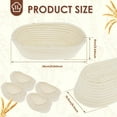 thumbnail image 2 of 4Pcs Bread Proofing Basket 10 inch Oval Dough Proofing Bowls with Cloth Liners Imitation Rattan Proofing Basket Beautiful Bread Banneton Basket for Professional and Home Baker, 2 of 10