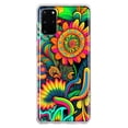 thumbnail image 1 of MUNDAZE Samsung Galaxy S20 Plus Shockproof Clear Hybrid Protective Phone Case Neon Psychedelic Indie Hippie Sunflowers Cover, 1 of 5