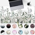 thumbnail image 2 of Green Desk Mat Weed Flower White Mouse Pad XXL 31.5x15.7 in Desk Decor Office Accessories XL Mouse Mat Home for Women Pad, with Stitched Edges Non-Slip Laptop Computer Keyboard Mousep, 2 of 6