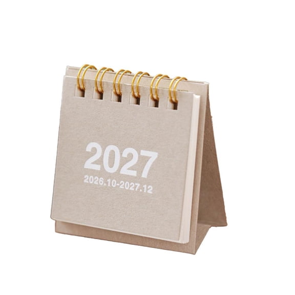 Mini Desk Calendar 2026-2027 15-Month, Small Desktop Planner Oct 2026-Dec 2027 for Home Office, Compact Size 2.76" x 2.56"