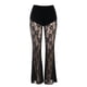 thumbnail image 2 of Pantalones casuales de verano negros puros, sexys, nuevos, con encaje, pantalones de malla transparente para mujer, 2 of 6