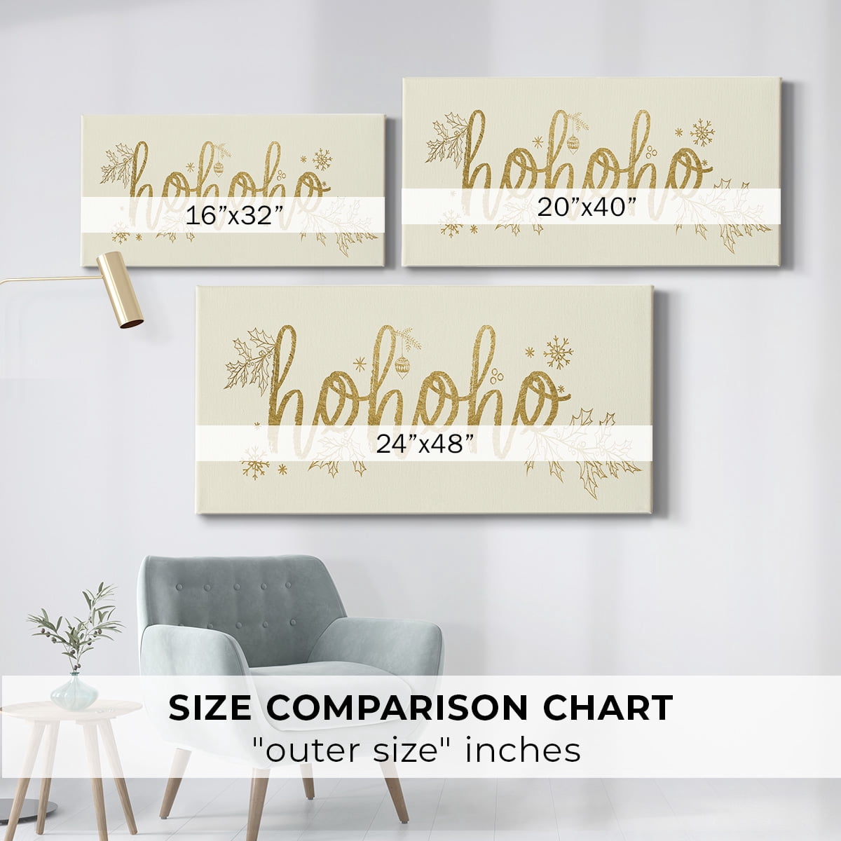 Golden HOHOHO- Gallery Wrapped Canvas
