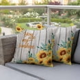 thumbnail image 4 of YOU ARE MY SUNSHINE Pillow Covers 2 Pack Spring Summer Flowers Green Leaves Wood Grain Pillowcase Waterproof Outdoor Throw Pillow Cover for Patio Garden Square Cushion 20”x20”, 4 of 9