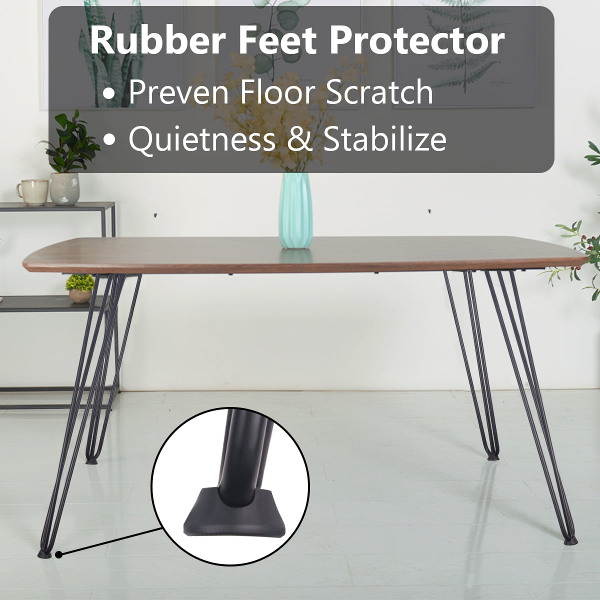 28" Heavy-Duty Hairpin Legs (8-Pack), Industrial Steel Table & Desk Risers w/ Scratch-Free Rubber Pads - DIY Furniture Upgrade, Black
