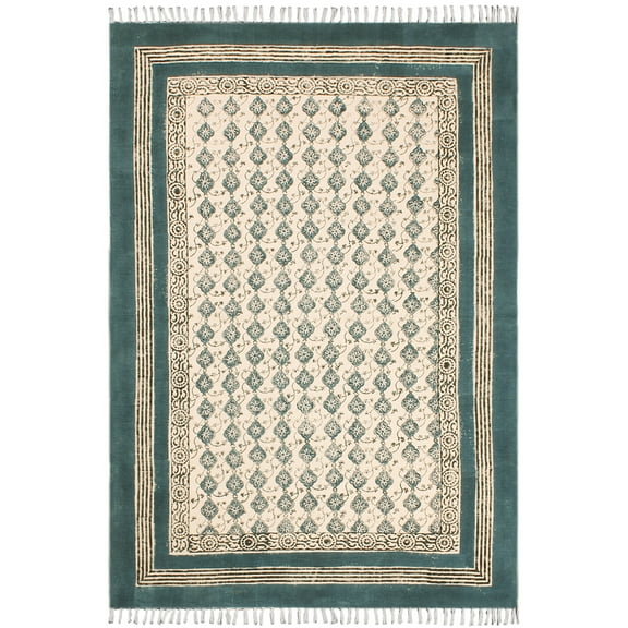 Casavani kitchen Outdoor mat Dining room rug,Blue 6x8 feet