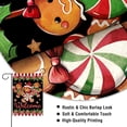 thumbnail image 6 of Welcome Christmas Gingerbread Man Small Decorative Garden Flag, Xmas Peppermint Candy Holly Red Berries Yard Lawn Outside Decor, Winter Holiday Farmhouse Burlap Outdoor Home Decoration 12x18, 6 of 6