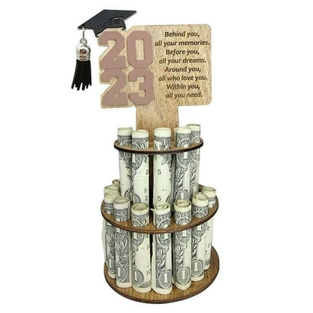 

2023 graduation gift wallet creative double layered wooden For family and friend