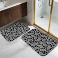 thumbnail image 5 of Paisley and Damask Black Pattern Bath Mat Set Of 2,Non-Slip Rug for Bathroom,Kitchen,Bedroom,Entrance, 30x17 and 23.5x15.7 Inches, 5 of 5