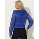 thumbnail image 3 of Chaqueta con puños acanalados INSPIRE CHIC para mujeres, sudadera, chaqueta bomber de malla, XL, azul, 3 of 6