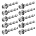 thumbnail image 1 of Uxcell M3x0.98'' Tornillos de Cabeza Hexagonal con Casquillo de Acero Inoxidable Tono Plateado 10pcs, 1 of 2