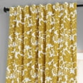 thumbnail image 5 of Fleur Gold Printed Cotton Hotel Blackout Curtain (1 Panel), Fleur Gold, 50W X 96L, 5 of 6