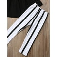 thumbnail image 6 of Toddler Baby Girl Clothes Off Shoulder Halter Tube Top Shirt Striped Long Pants Summer Outfits, 6 of 7