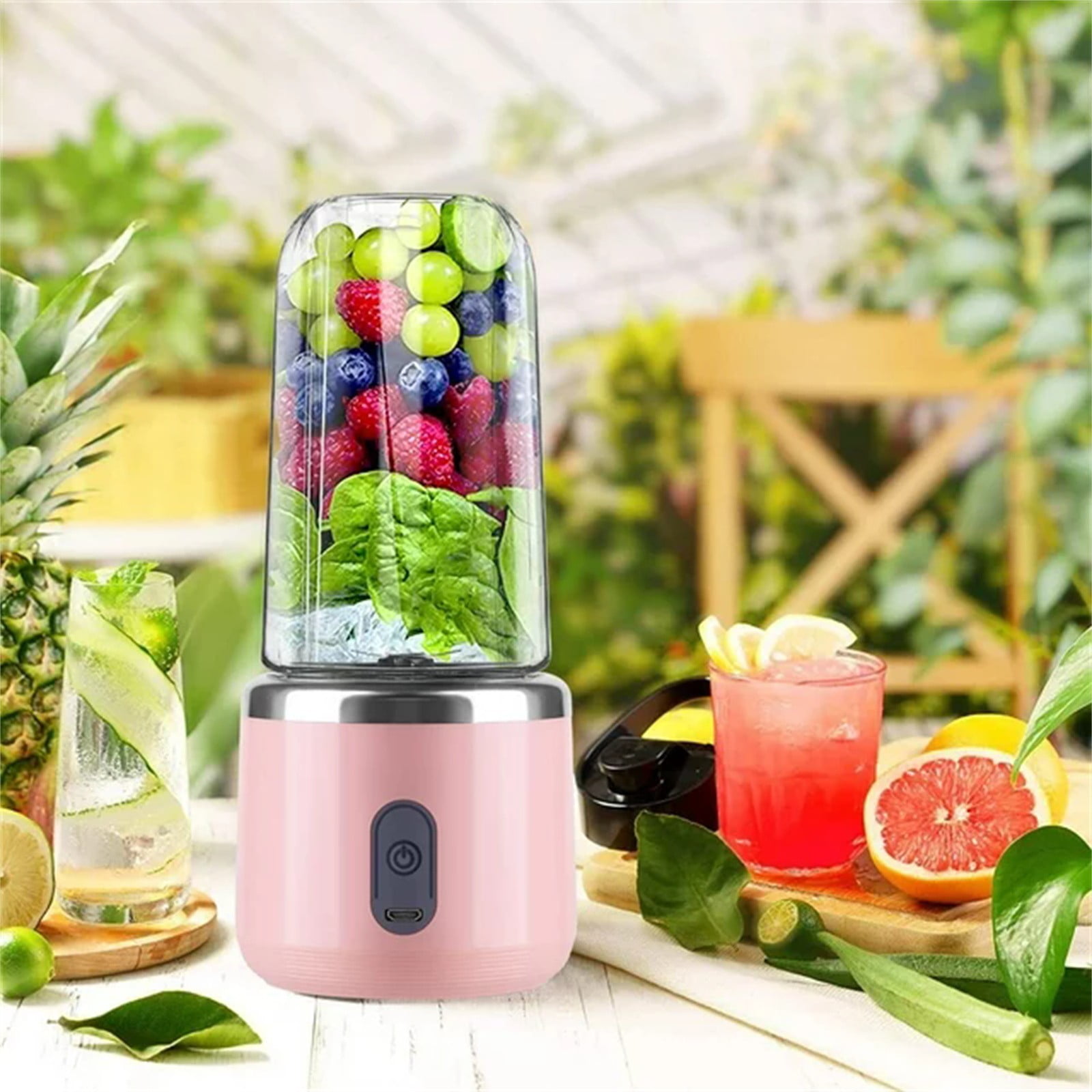 XKHBDL 13.5 Oz Personal Blender for Shakes and Smoothies, Portable Mixer, Fruit Juicer USB Rechargeable with 6 Blades, Handheld Blenders for Sports Travel and Outdoors, Small Electric Mini Blender