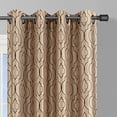 thumbnail image 2 of Window Elements Jasper Printed Faux Silk 76 x 84 in. Grommet Curtain Panel Pair, Taupe/Chocolate, 2 of 2