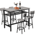 thumbnail image 5 of PAPROOS 5 Piece Dining Table Set, Counter Height Bar Table and Bar Stools Set with Storage Rack,Kitchen Table Set for Dining Room, Breakfast Nook, Gray, 5 of 6