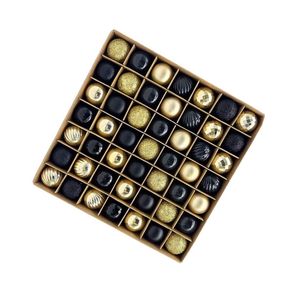 49 bolas navideñas colgantes ligeras, decorativas y creativas. Oro negro