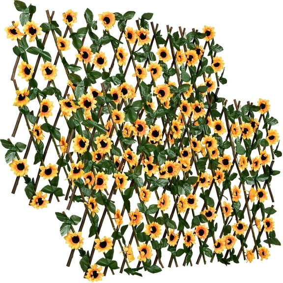 Coolmade 2 Pack 27.5" Expandable Fence Privacy Screen for Balcony Patio Outdoor,Decorative Faux Ivy Fencing Panel,Plastic Artificial Hedges