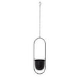 thumbnail image 2 of Clearance! Haidf Hanging Planter, Oval Metal Ceiling Hanging Plant Pots with Chain and Hook, Modern Decorative Hanging Planters for Indoor Outdoor Plants, Wall Hanging Flower Pot, 5.5", Black, 2 of 8