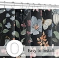 thumbnail image 6 of Extra Long Shower Curtain 72 x 84 Inch, Tall Black Floral Shower Curtain for Bathroom, Colorful Watercolor Wildflower Boho Vintage Trendy Fabric Shower Curtain Set with Hooks, 6 of 6