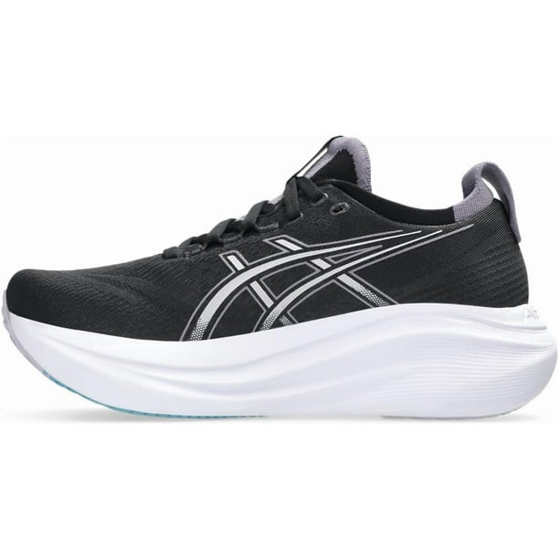 Zapatillas para correr ASICS Gel-Nimbus 27 para mujeres, Negro/Violeta Atardecer