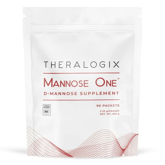 Theralogix Mannose One D-Mannose Powder - 90-Day Supply - Supports Urinary Tract Health with 2,000 mg D-Mannose* - NSF Certified - 90 Packets