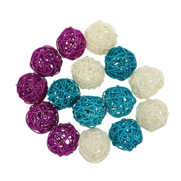 Zehuanyu  15 Pcs Weaving Rattan Balls Decorative Bowl Wicker for Decorating