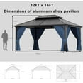 thumbnail image 4 of ASJMR 12x16 FT Hardtop Gazebo Double Roof With Metal Frame,Outdoor Pavilion with Curtains and Nettings,Garden Tent For Courtyards Backyards Decks Grass,Navy, 4 of 7