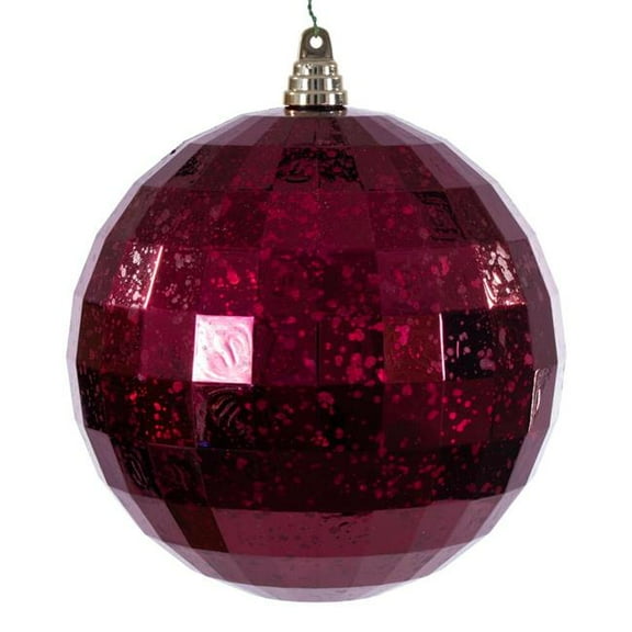 Vickerman MC240965 8 in. Mirror Mercury Ornament, Burgundy