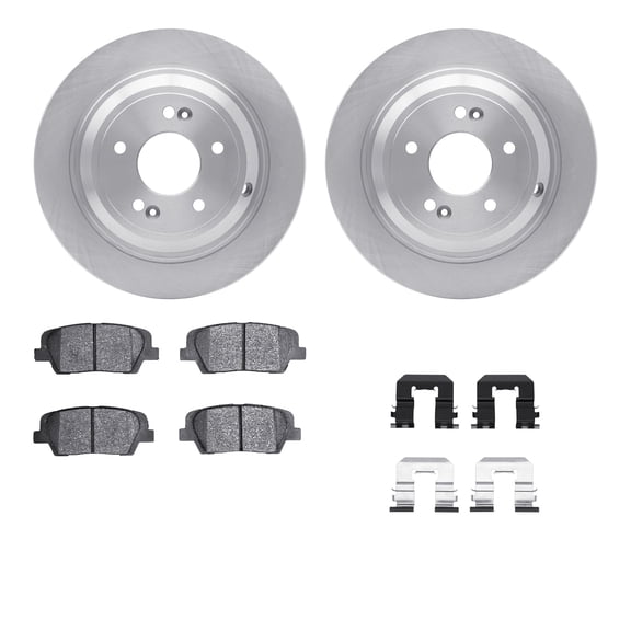 Dynamic Friction Company Rear Brake Rotors with 5000 Advanced Brake Pads includes Hardware 6512-03350
